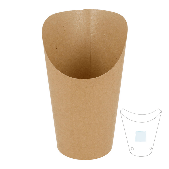 Offene Pommes Frites Becher Brauner Karton